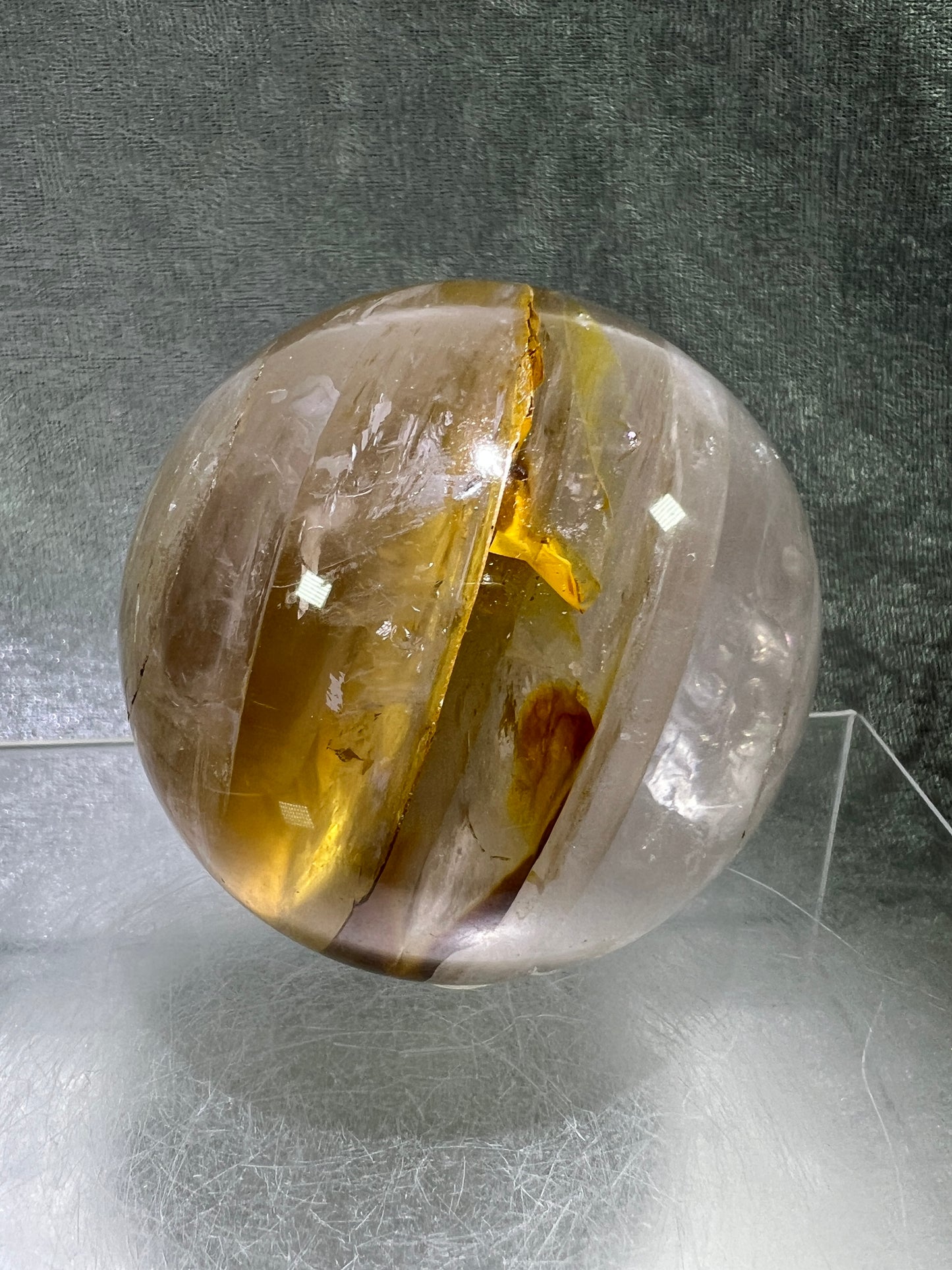 Golden Healer Sphere. 68mm. Incredible Rare Asterisms. High Quality Star Quartz Sphere From Madagascar.