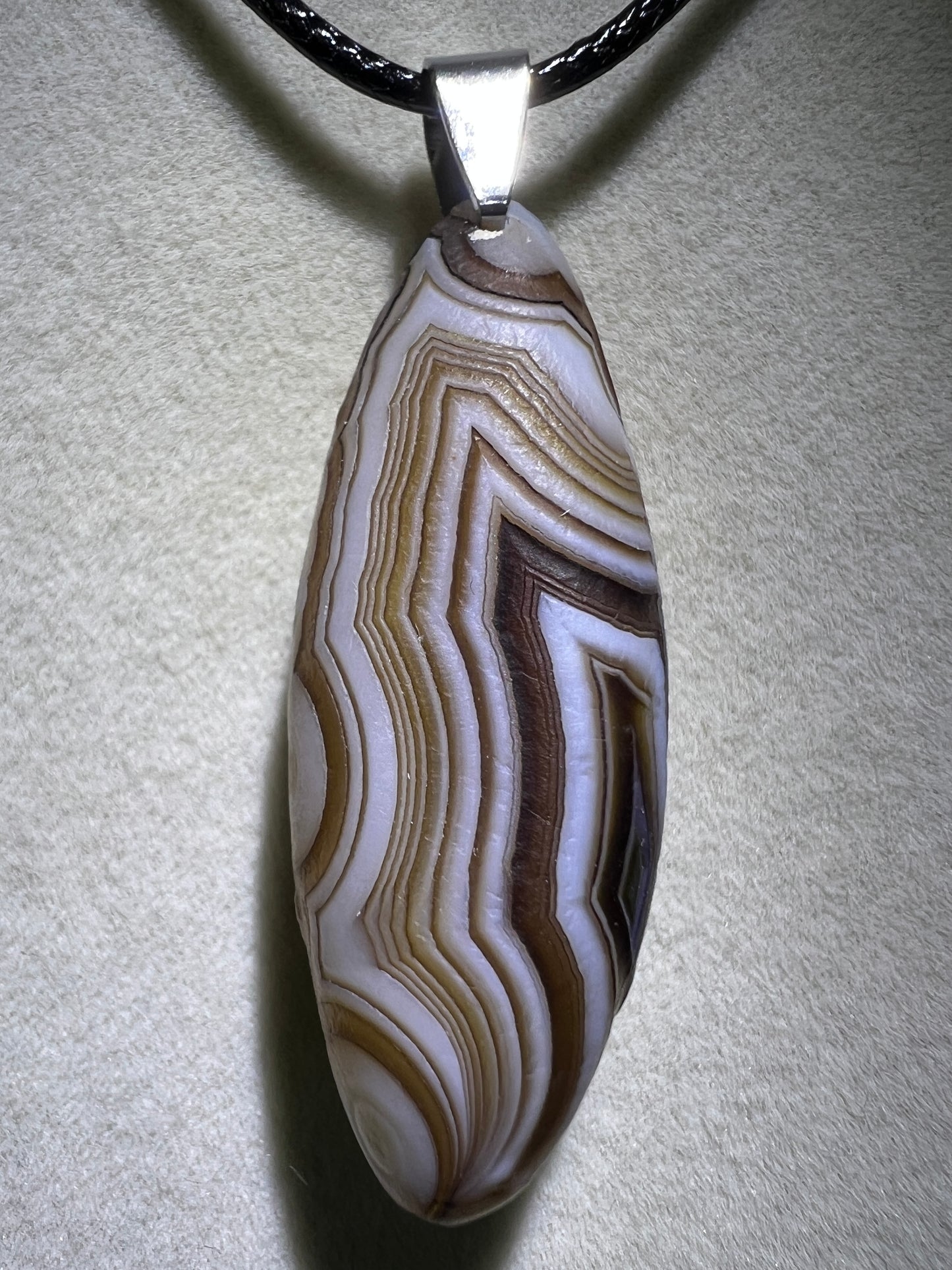 Gobi Agate Pendant. Beautiful Brown And White Gobi Desert Agate. World Famous Rare Botryoidal Chalcedony. Very Unique Crystal Necklace!