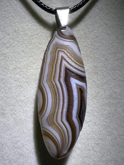 Gobi Agate Pendant. Beautiful Brown And White Gobi Desert Agate. World Famous Rare Botryoidal Chalcedony. Very Unique Crystal Necklace!