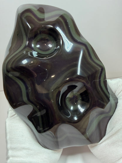 Rainbow Obsidian Freeform. Top Quality Extra Large Statement Piece. Gorgeous One Of A Kind Display Crystal.