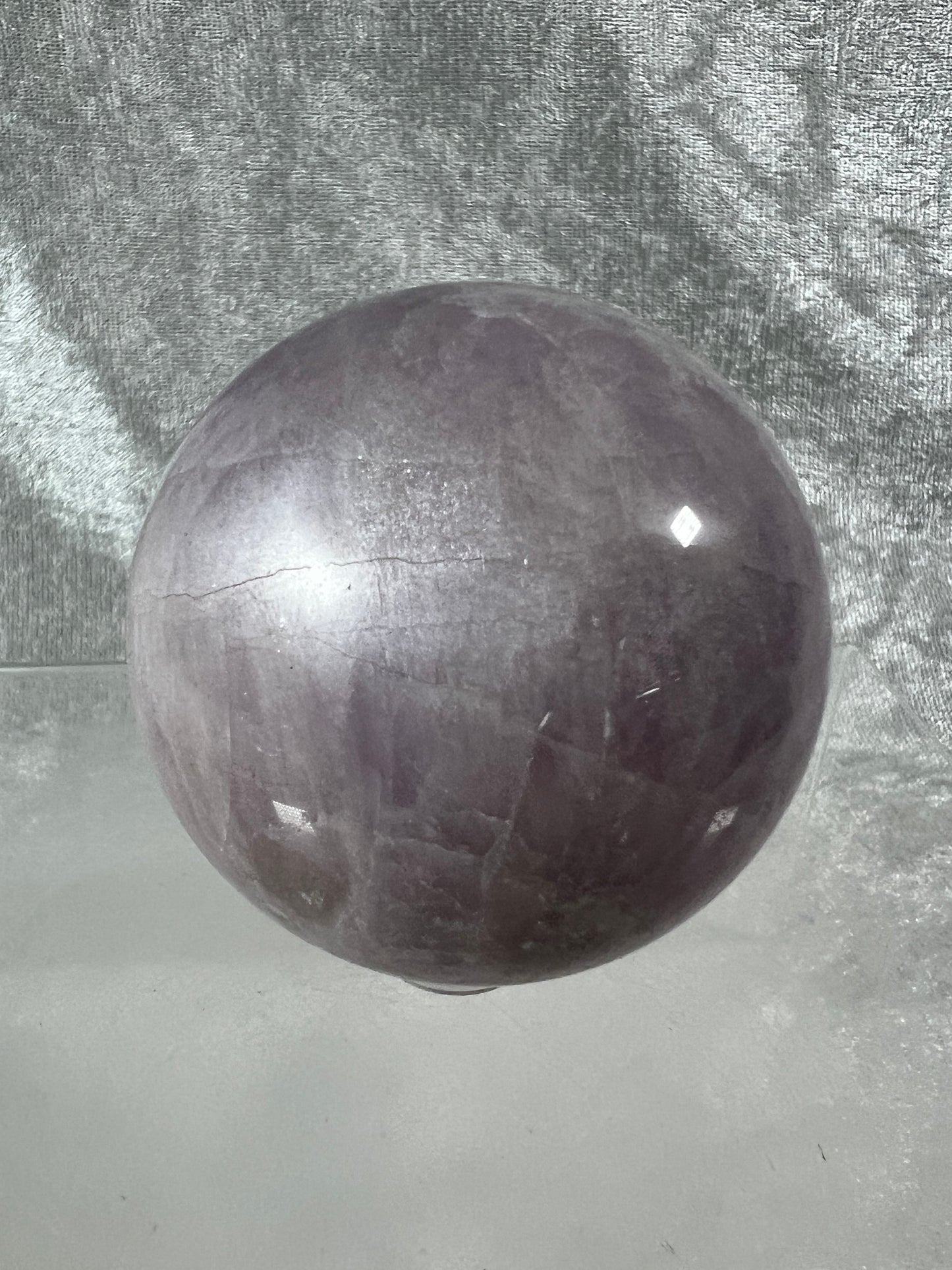 Kunzite Crystal Sphere. 58mm. Rare Stunning Display Sphere. Beautiful Lavenders With Amazing Flash!