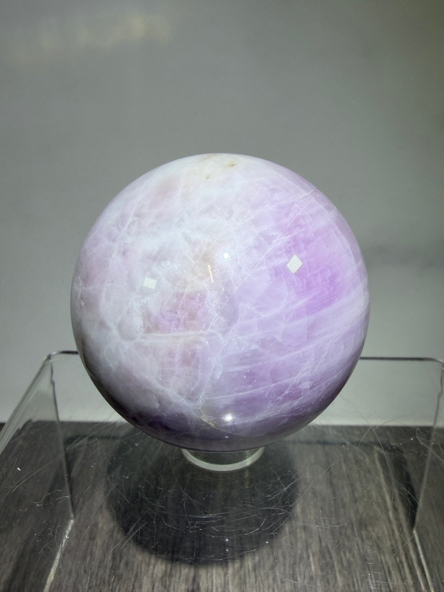 Kunzite Crystal Sphere. 50mm. Gorgeous Display Sphere. Beautiful Flash And UV Reactive