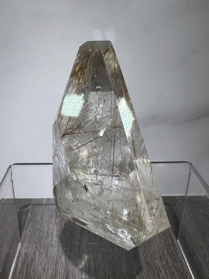 Rutile Quartz Polished Freeform. Stunning Copper And Gold Rutilated Quartz. High Quality Display Crystal