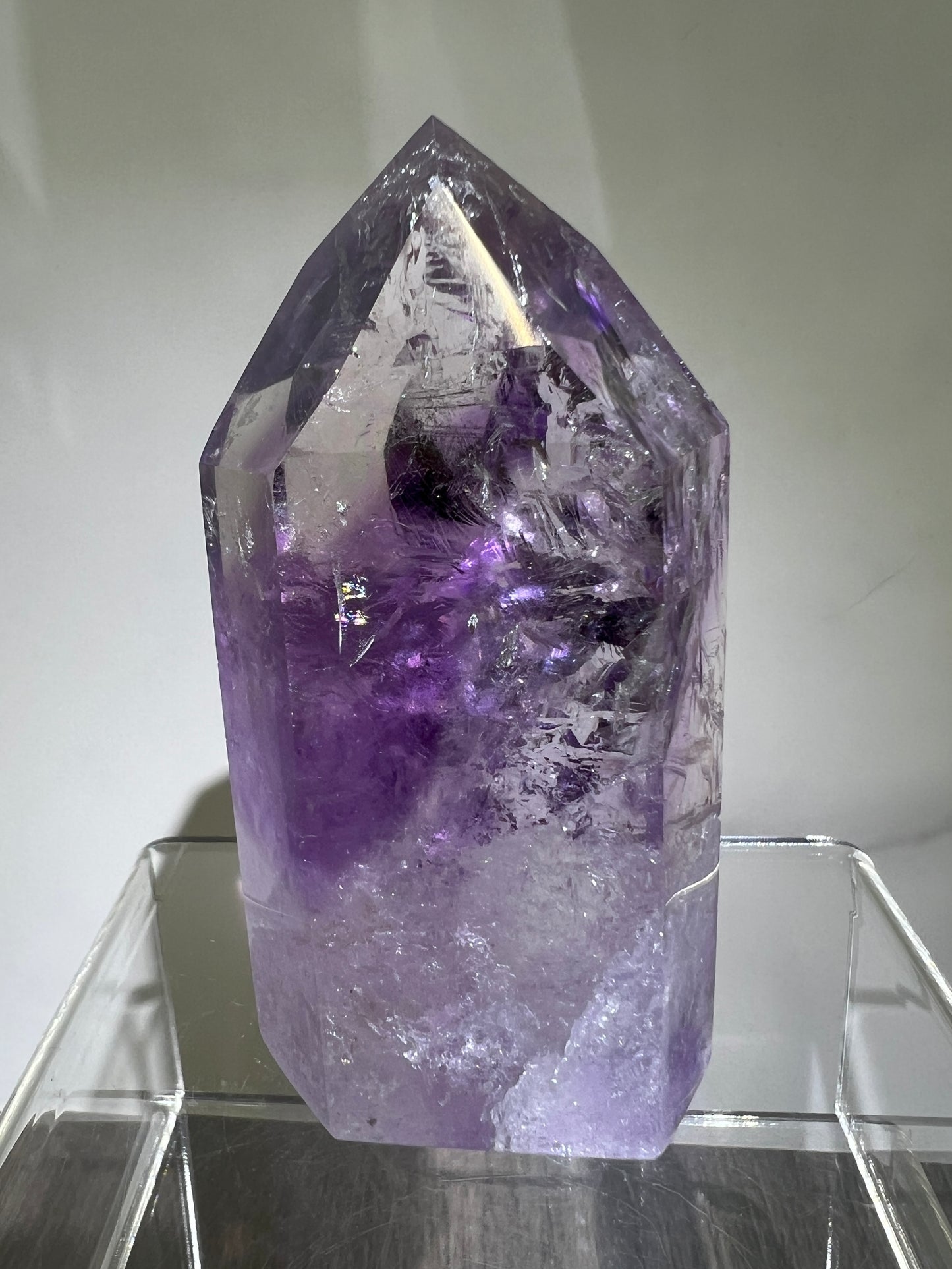 Phantom Amethyst Tower. Rare Amethyst With Amazing Rainbows. High Quality Beautiful Crystal.