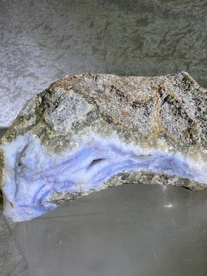 Blue Lace Semi Polished Freeform. Gorgeous Sugar Druzy Freeform From Malawi. Rare Mineral Specimen.