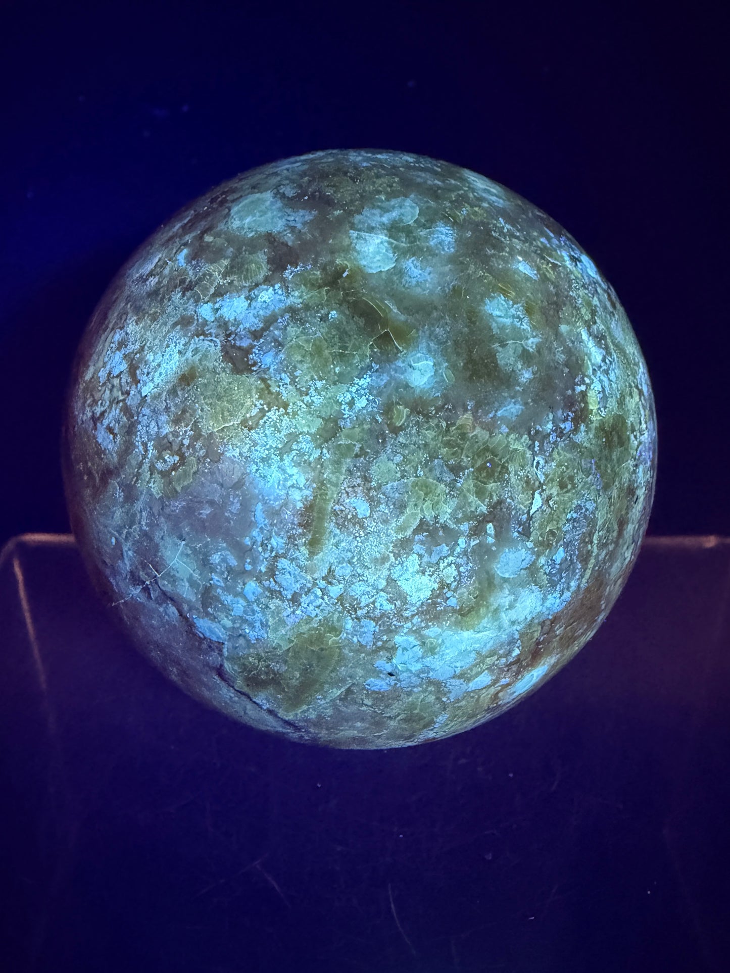 Green Opal Sphere From Madagascar. 62mm. Gorgeous Shades Of Green. Beautiful Display Crystal.