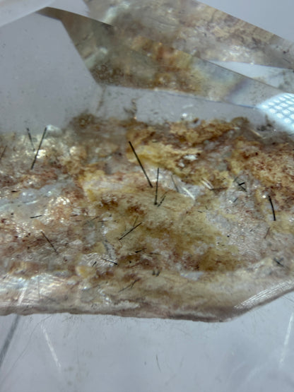 Garden Quartz Polished Freeform. Gorgeous Tourmaline And Scenic Quartz From Brazil. Very High Quality Lodolite Freeform.
