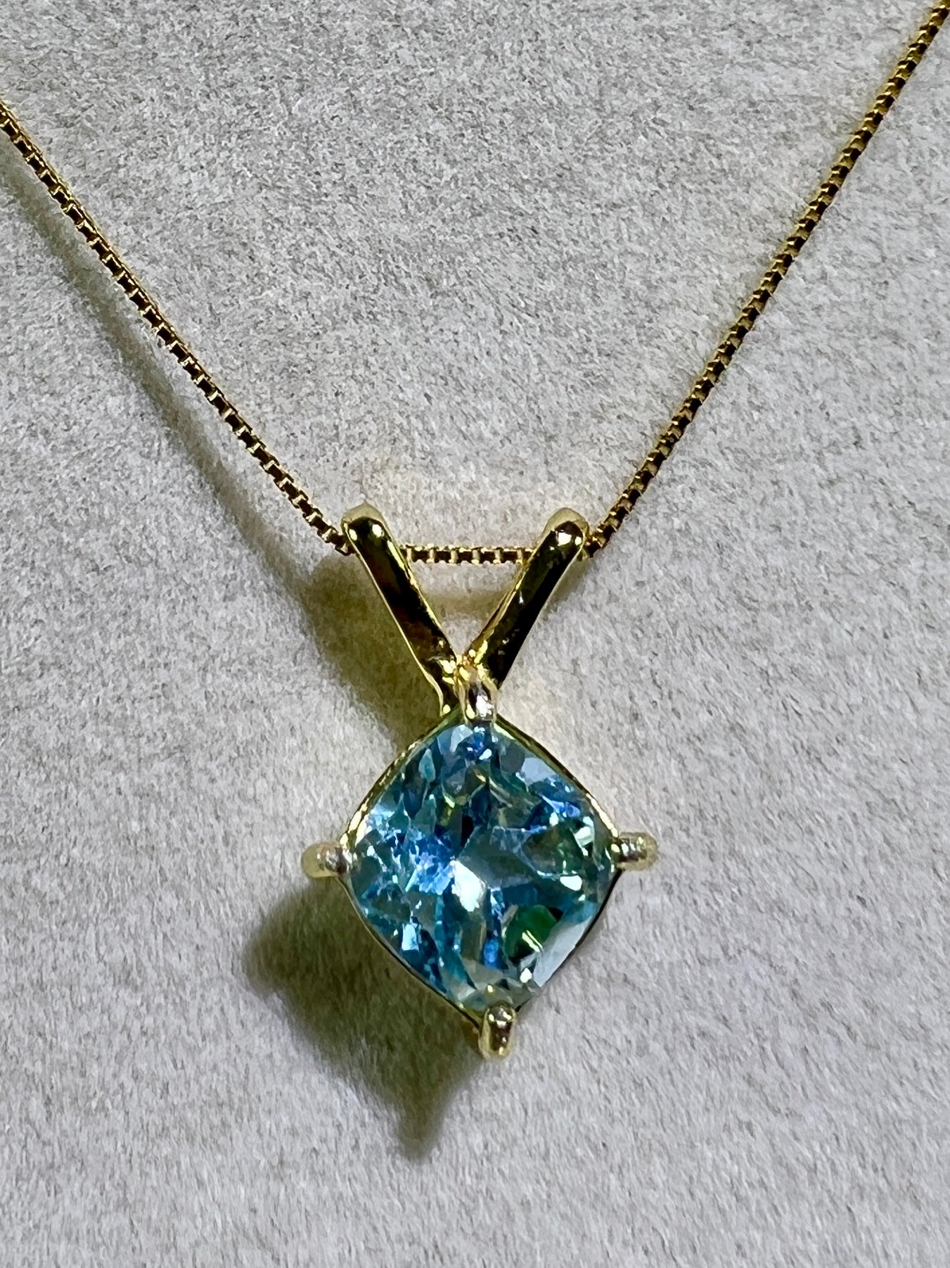 Sky Blue Topaz Crystal Pendant. Gorgeous Topaz Gemstone Necklace. S925 Setting And Necklace.