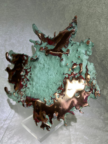 Copper Splash Freeform Sculpture. Amazing Copper Art. One Of A Kind Mineral Display