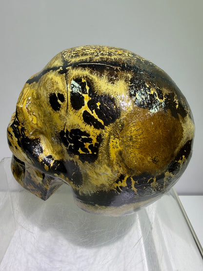Picture Jasper Skull Carving: Amazing Large Scenic Jasper Carving. Gorgeous Color Combination And Patterns
