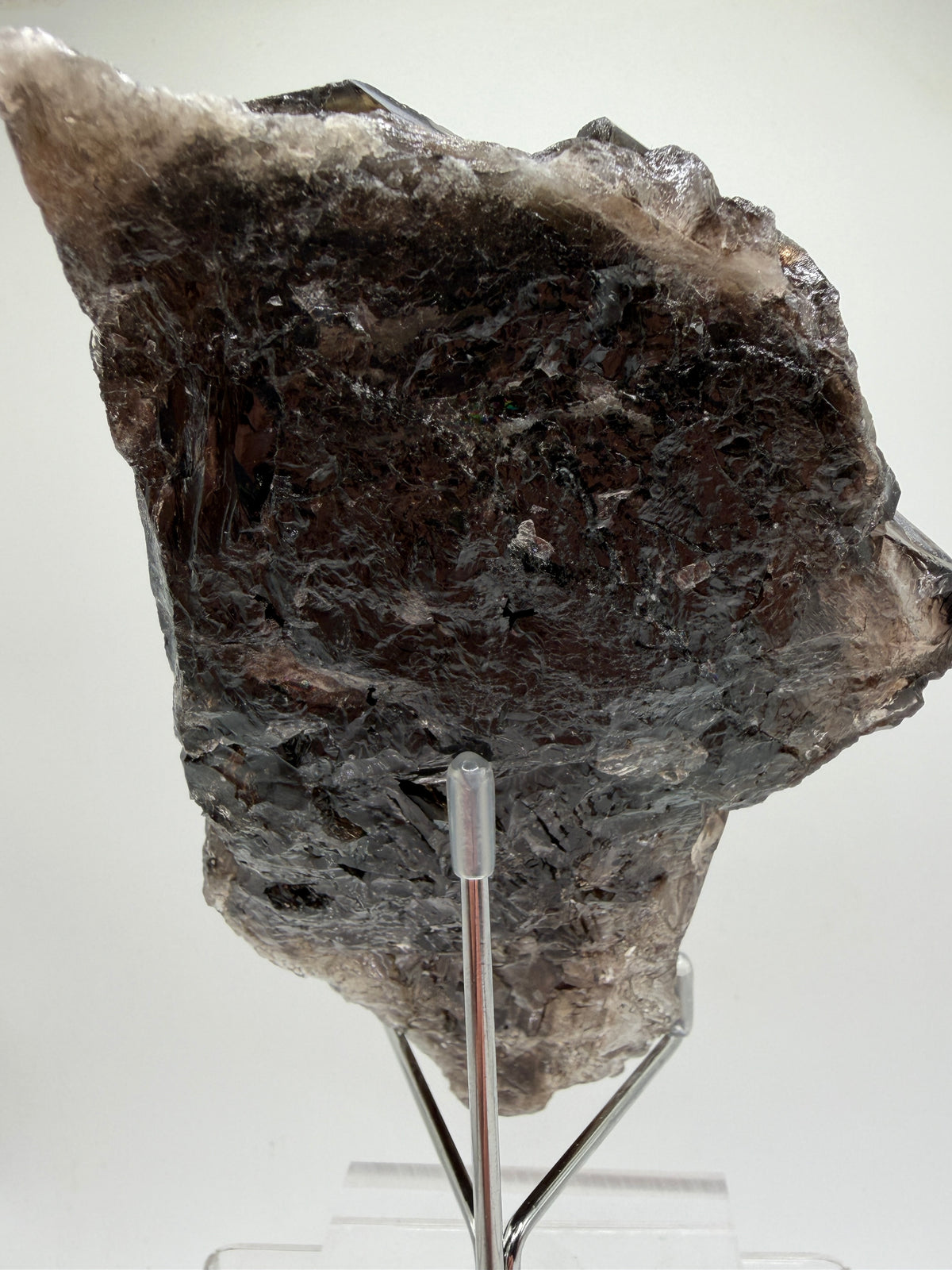 Elestial Quartz Specimen. High Quality Smoky Quartz Cluster. Amazing Colors, Excellent Windows, And Gorgeous Rainbows!