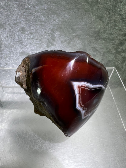 Red Sashe River Agate Freeform. Gorgeous Semi Polished Freeform From Zimbabwe. High Quality Rare Display Crystal