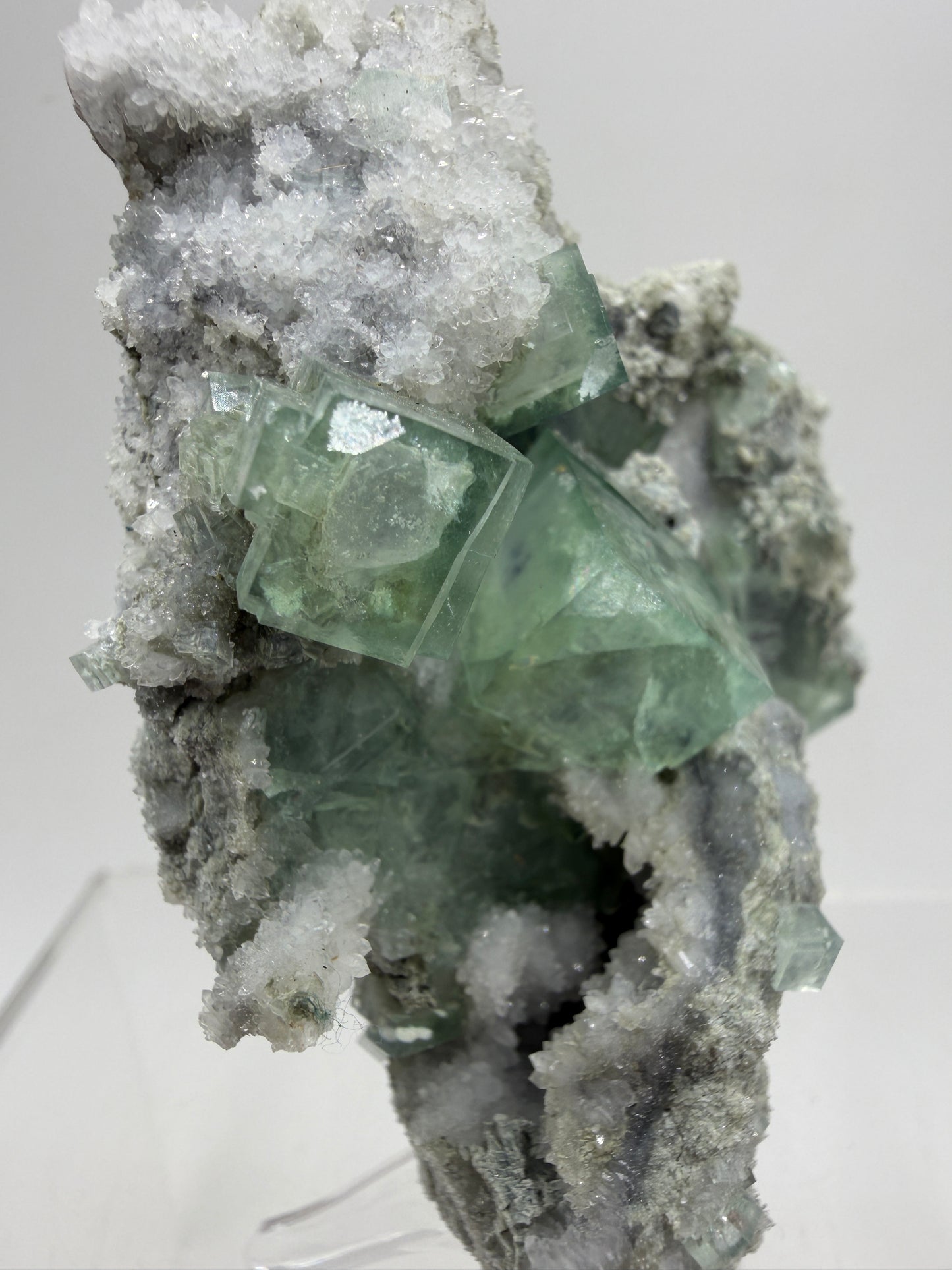Fluorite Cubes Specimen. Gorgeous Rare Xianghualing Green Fluorite. High Quality Display Crystal