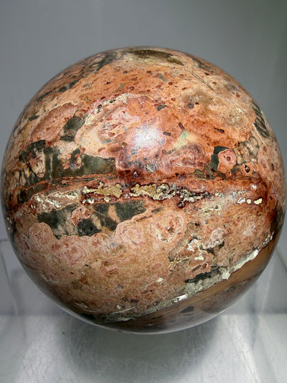 Fire Calcite Crystal Sphere. 74mm. Amazing New Material. Beautiful Large Display Sphere With Nice UV Reaction.