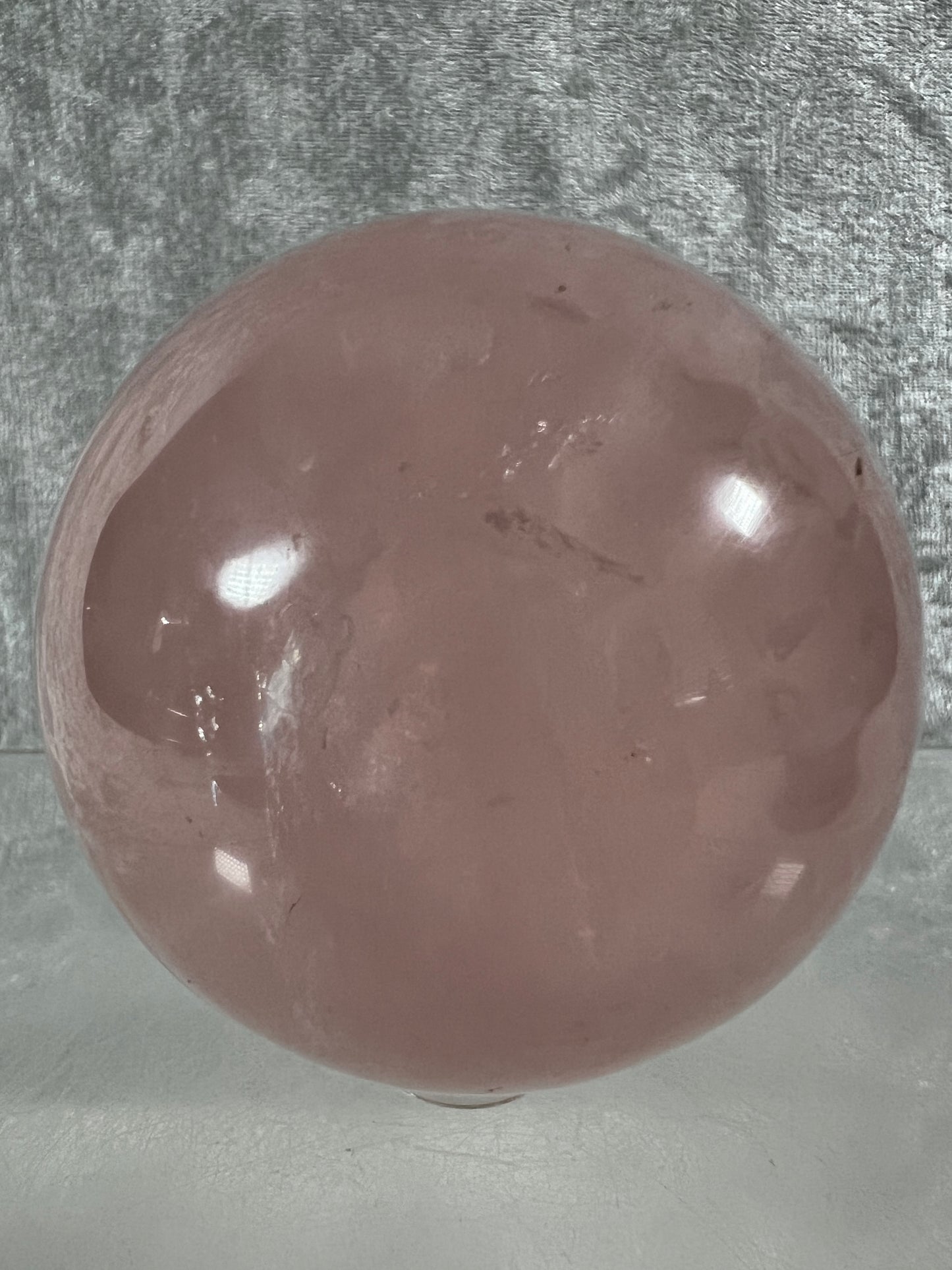 Rose Quartz Sphere. Rare Star Rose Quartz With Rainbows And Asterisms. High Quality Display Sphere.