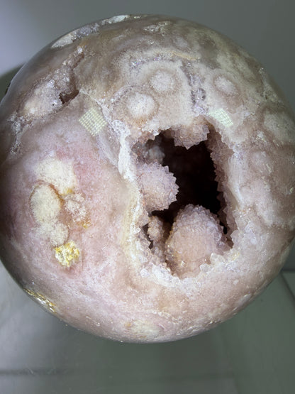 Pink Amethyst Crystal Sphere. 75mm. Gorgeous Druzy Amethyst And Flower Agate Sphere. Amazing Display Crystal.