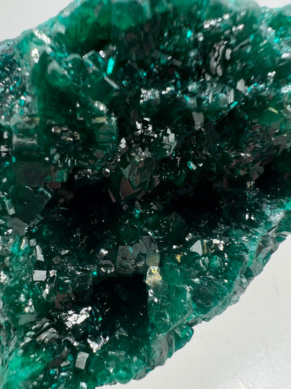 Dioptase Crystal Specimen. High Quality Flashy Mineral From The Congo. Gorgeous Colors And Cubes.