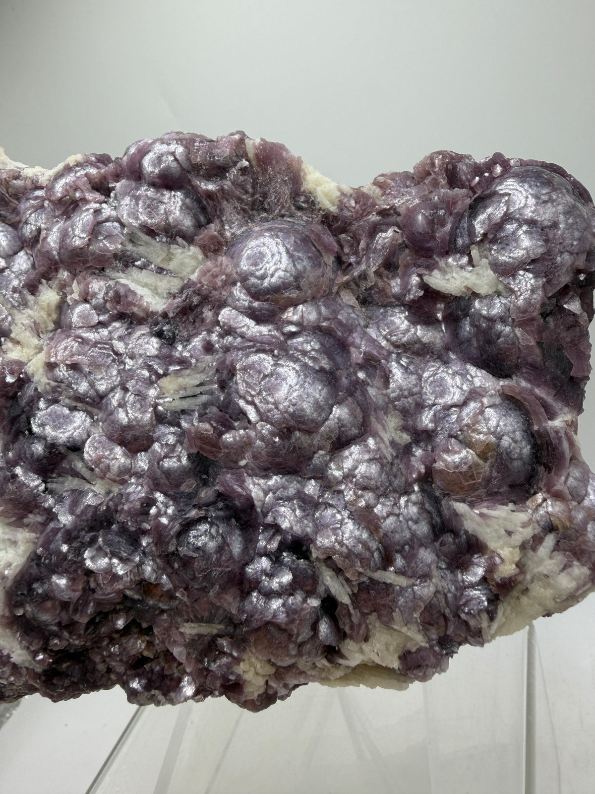 Botryoidal Lepidolite Specimen. Large Very Rare Mineral Cluster From Brazil. Lots Of Flash And Crystallization. Beautiful Color Contrasts.