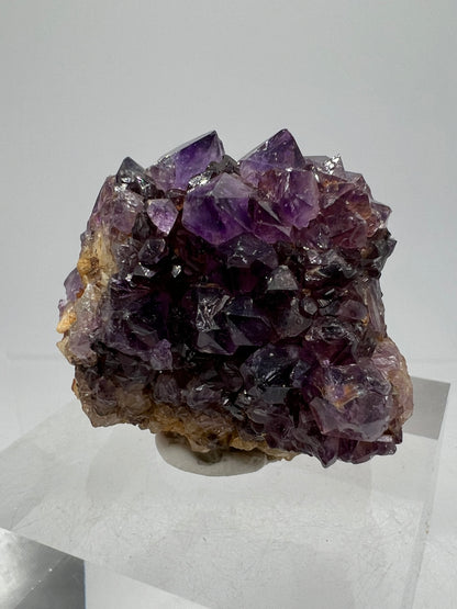 Amethystos Crystal Specimen. Gorgeous Amethyst Cluster From South Africa. Rare Deep Purple Display Crystal