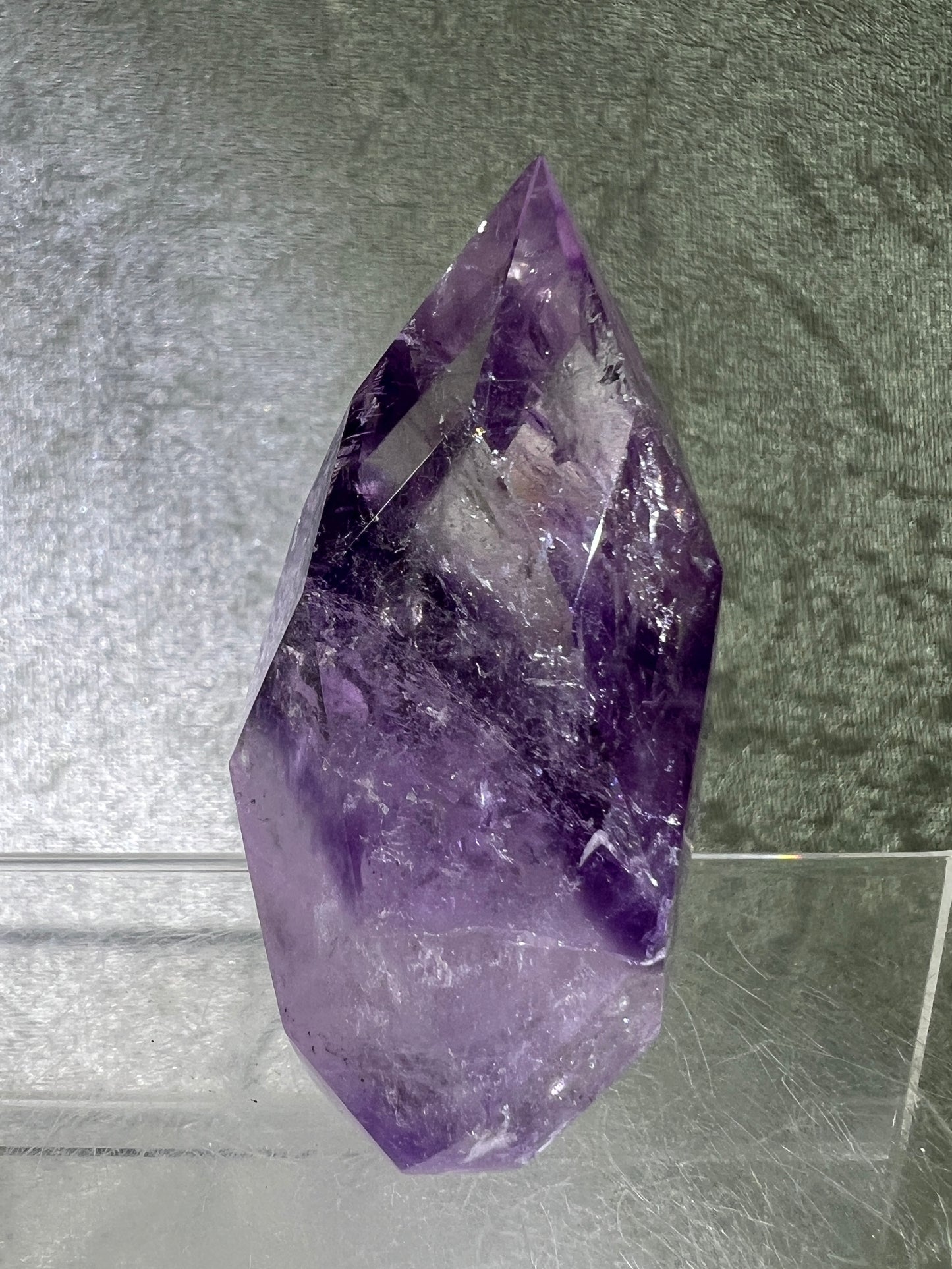 Phantom Amethyst Faceted Flame. Incredible Faceted Amethyst With Amazing Phantoms. High Quality Rare Crystal.