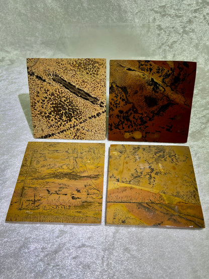 Picture Jasper Set Of 4 Coasters. Stunning Crystal Coasters. Practical And Beautiful!