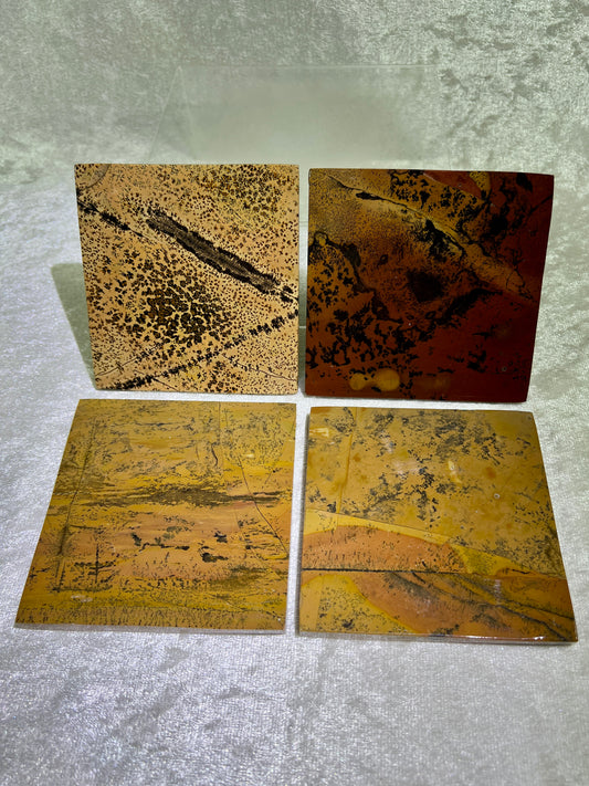 Picture Jasper Set Of 4 Coasters. Stunning Crystal Coasters. Practical And Beautiful!