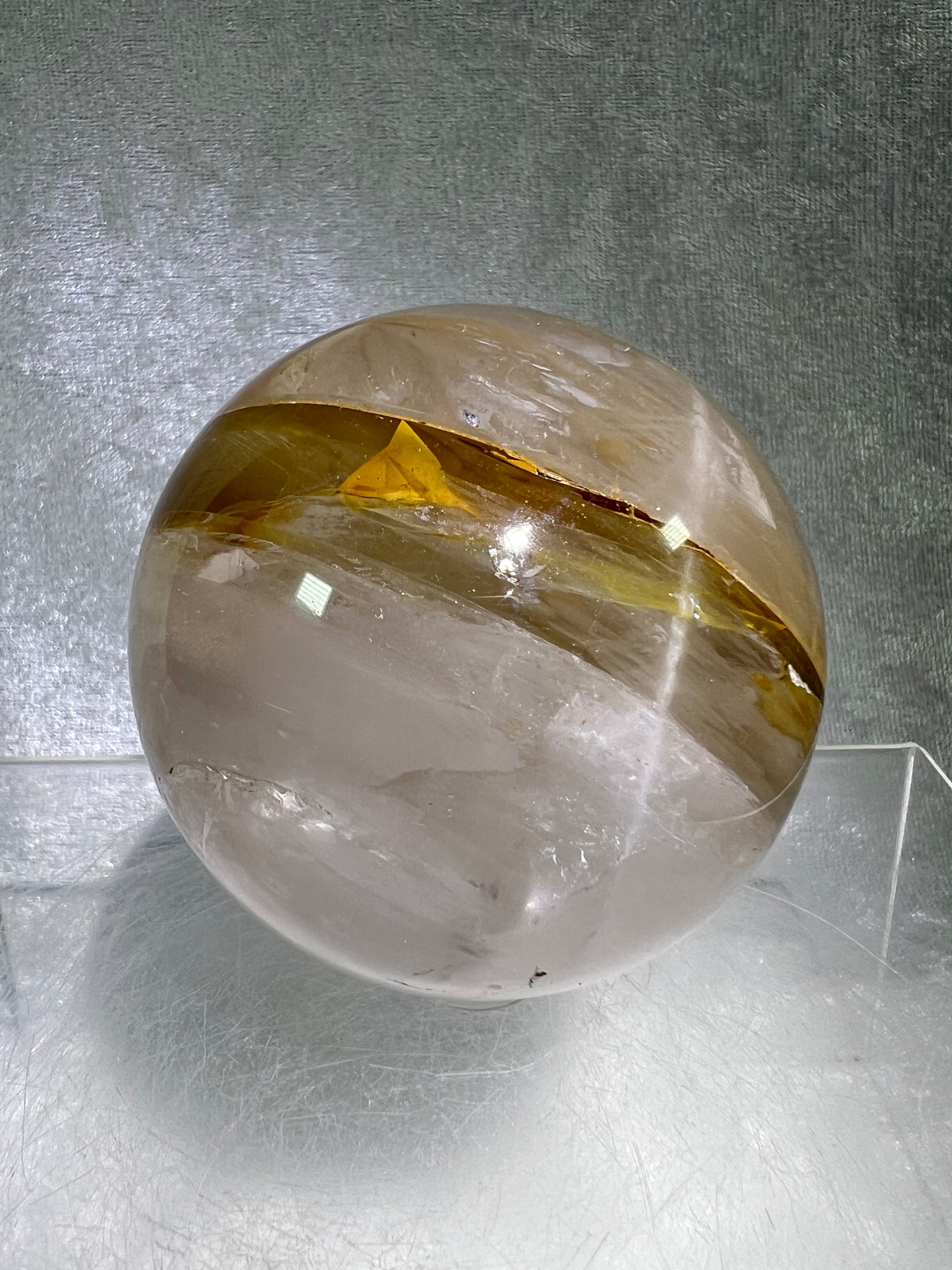 Golden Healer Sphere. 68mm. Incredible Rare Asterisms. High Quality Star Quartz Sphere From Madagascar.