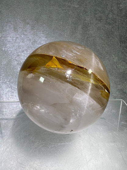 Golden Healer Sphere. 68mm. Incredible Rare Asterisms. High Quality Star Quartz Sphere From Madagascar.