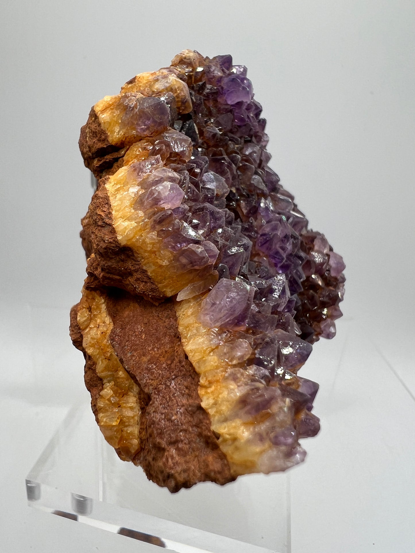 Amethystos Crystal Specimen. Gorgeous Amethyst Cluster From South Africa. Rare Deep Purple Display Crystal