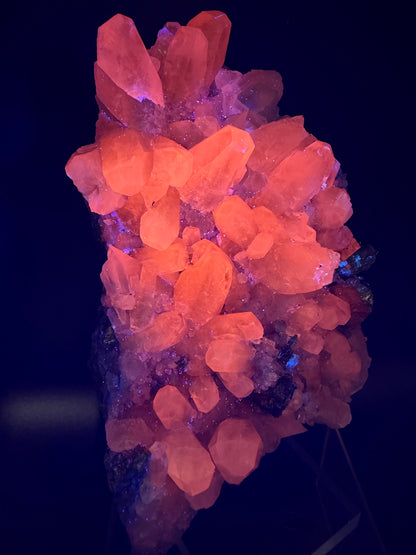 Pyrite And Mangano Calcite Display Specimen. Large High Quality Pyrite And UV Reactive Calcite From Peru. Amazing Rare Multi Mineral Specimen.