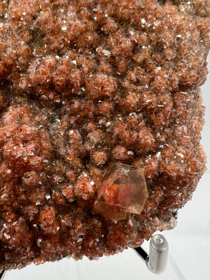 Red Diamond Calcite Specimen. Incredible Flash! Beautiful Calcite Cluster On Matrix. Very Cool Crystal Display Piece.