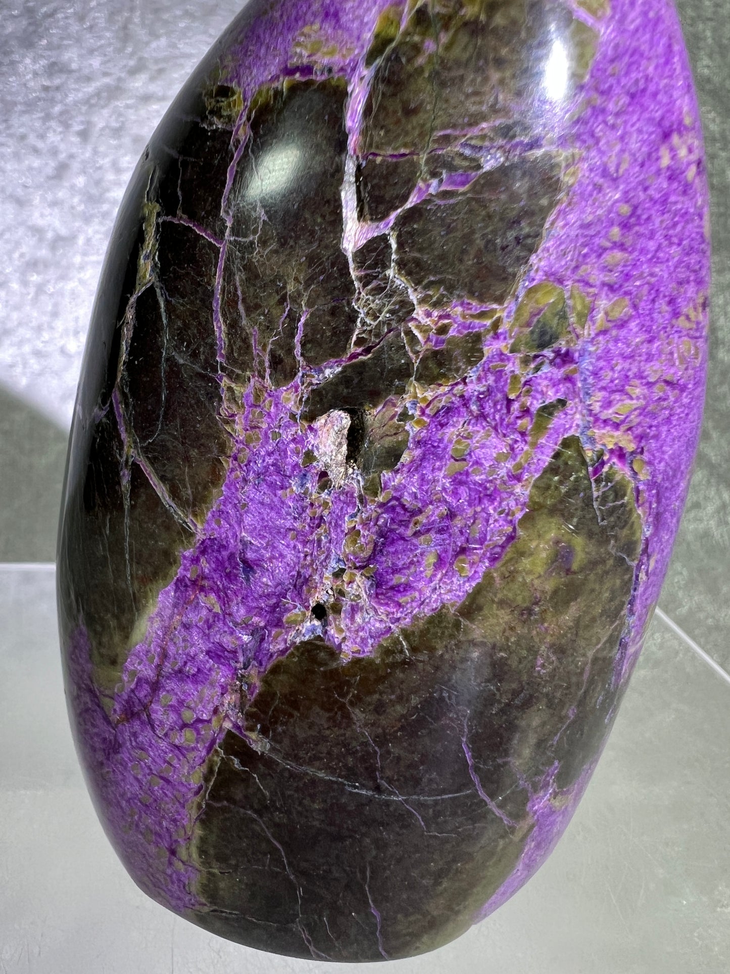 Stichtite In Serpentine Polished Freeform. Gorgeous High Quality Display Crystal. Amazing Atlantisite Freeform.