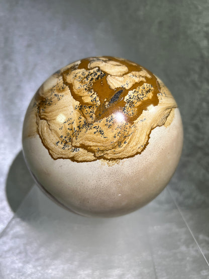 Picture Jasper Sphere. 125mm, 5.5lbs. Huge Rare Display Sphere. Amazing One Of A Kind Crystal From Namibia.