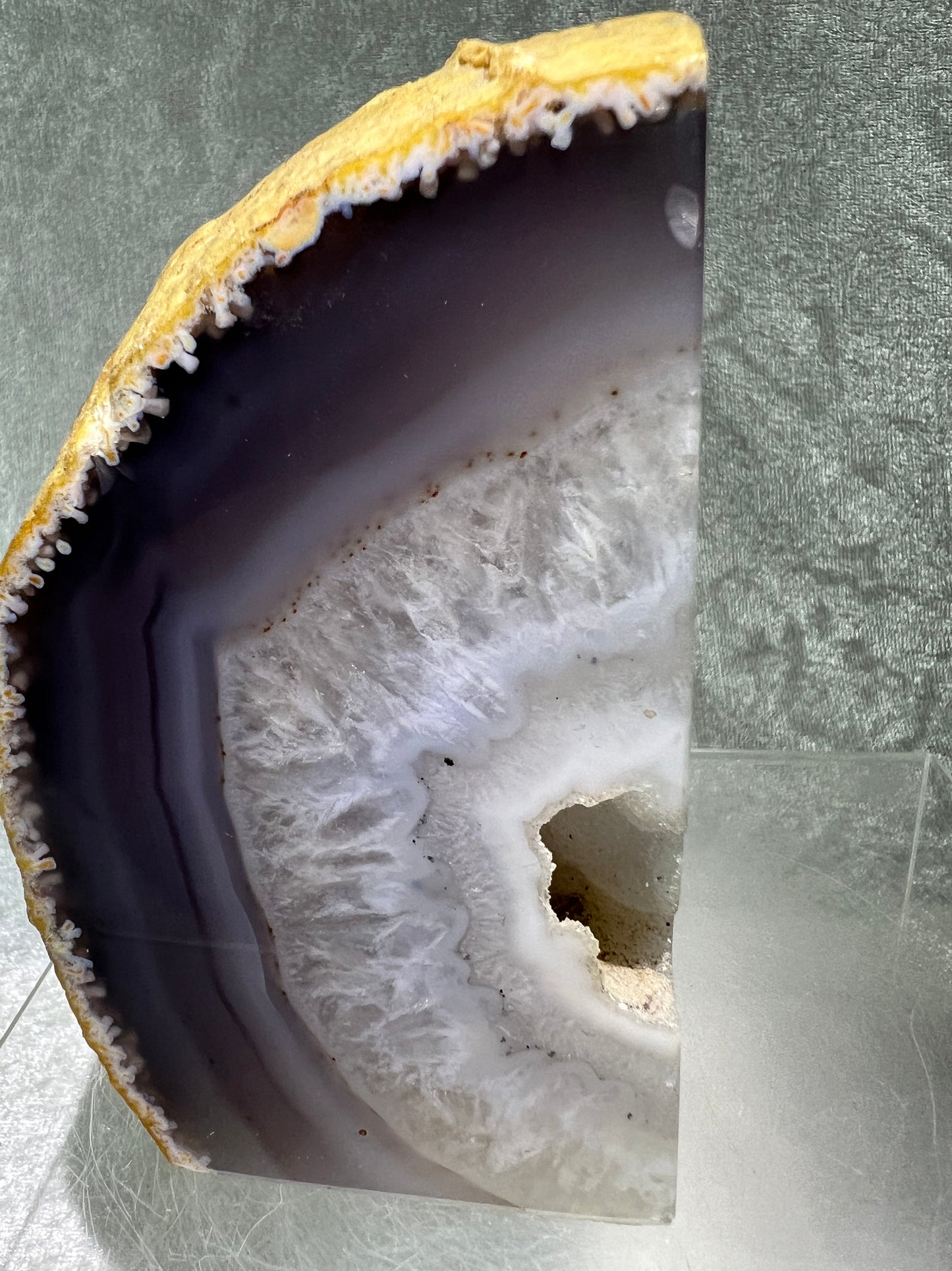 Druzy Agate Book Ends. Stunning Agate From Brazil. Large Cut And Polished Crystal Book Ends.