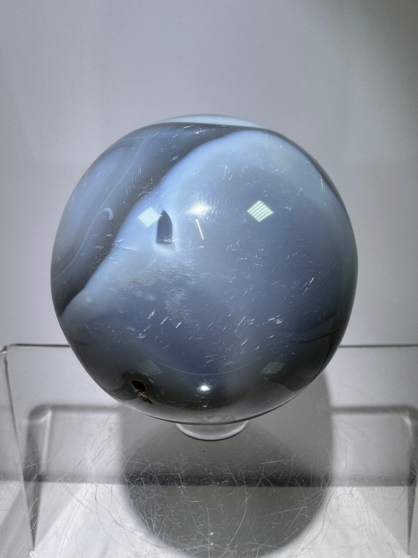 Banded Agate Crystal Sphere. 57mm. Beautiful Display Sphere From Madagascar. Gorgeous Colors And Banding.