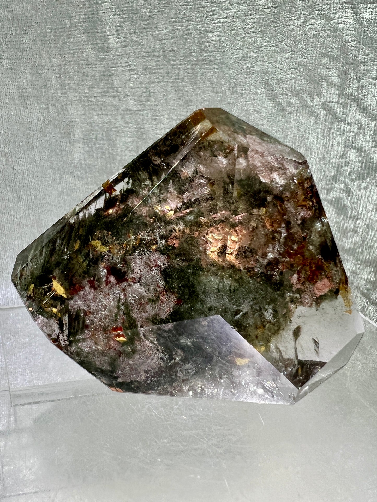 Garden Quartz Polished Freeform. Beautiful Four Seasons Landscape. High Quality Crystal. Very Full And Colorful.