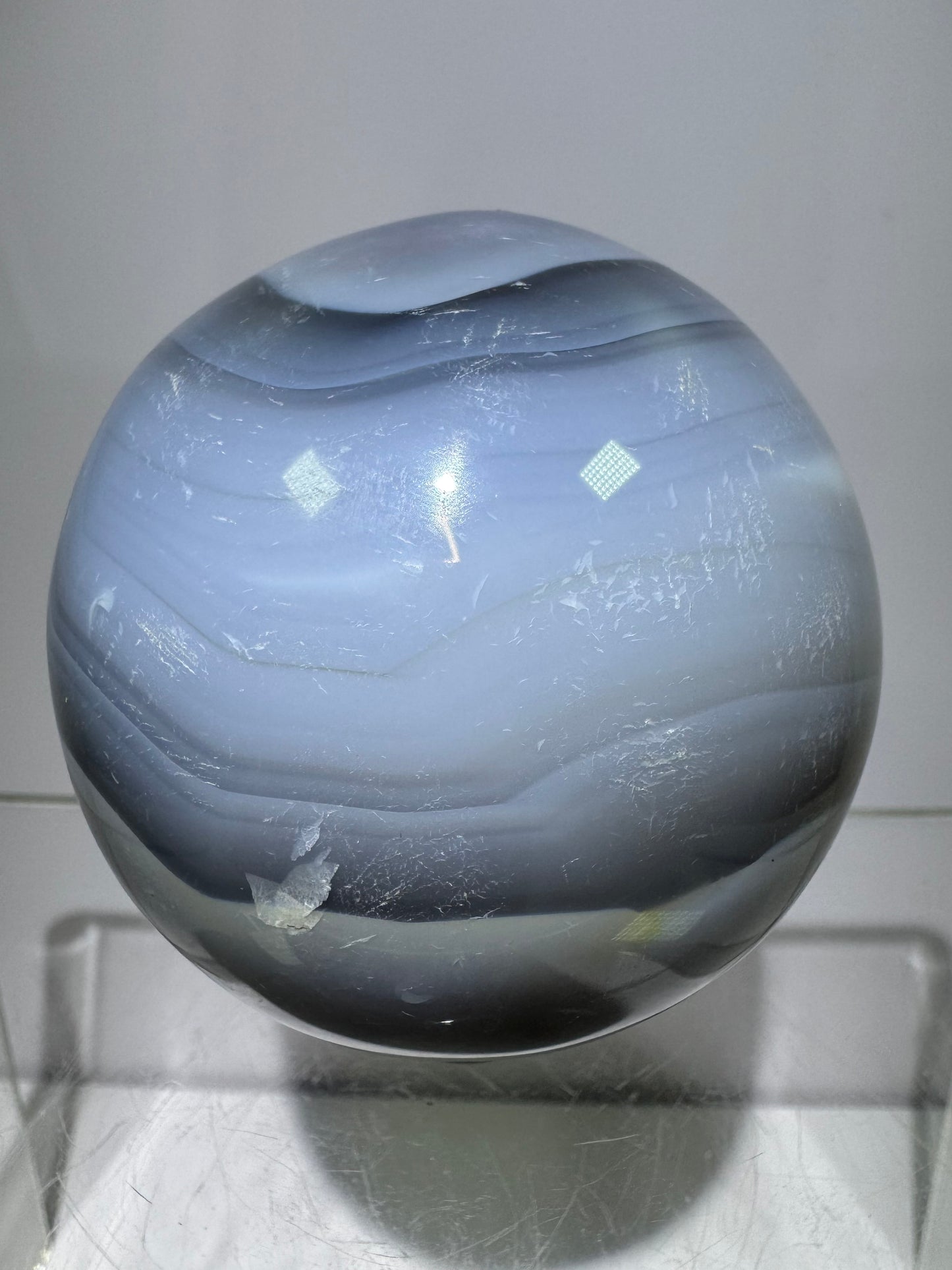 Banded Agate Crystal Sphere. 57mm. Beautiful Display Sphere From Madagascar. Gorgeous Colors And Banding.