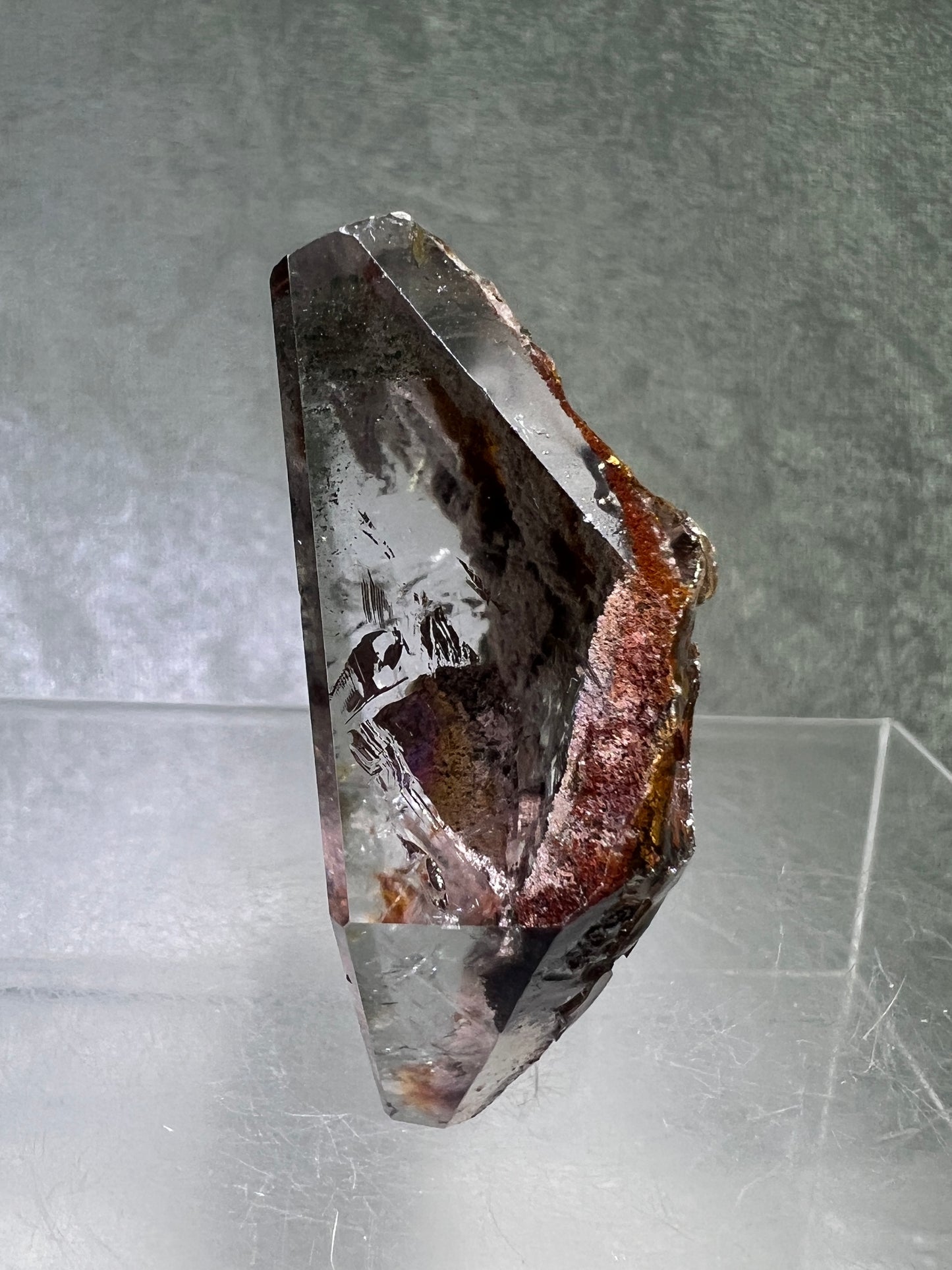 Garden Quartz Polished Freeform. Rare Purple Scenic Quartz. Gorgeous Lodolite With A Beautiful Landscape.