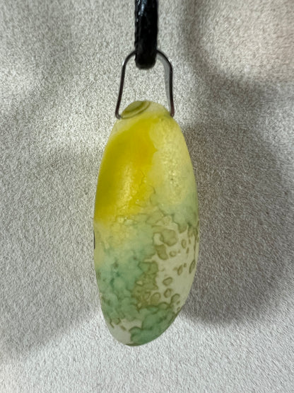 Gobi Agate Pendant. Colorful Green And Yellow Gobi Desert Agate. World Famous Rare Botryoidal Chalcedony. Very Unique Crystal Necklace!