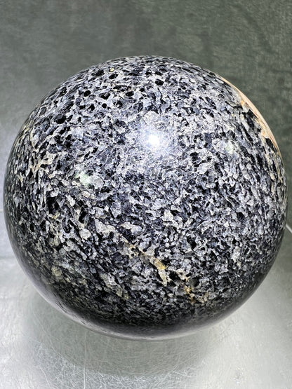 Black Tourmaline And Calcite Sphere. 71mm. Beautiful Display Sphere With Amazing Colors And Patterns.