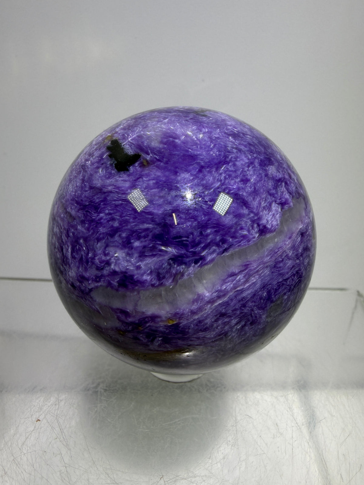 Charoite Crystal Sphere. 50mm. High Quality Beautiful Crystal. Amazing Patterns And Flash. Stunning Rare Crystal