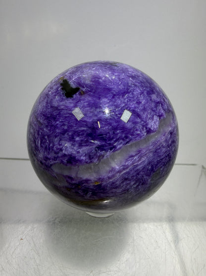 Charoite Crystal Sphere. 50mm. High Quality Beautiful Crystal. Amazing Patterns And Flash. Stunning Rare Crystal