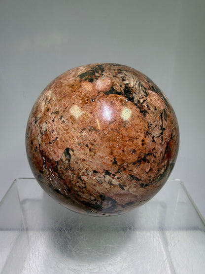 Fire Calcite Crystal Sphere. 74mm. Amazing New Material. Beautiful Large Display Sphere With Nice UV Reaction.