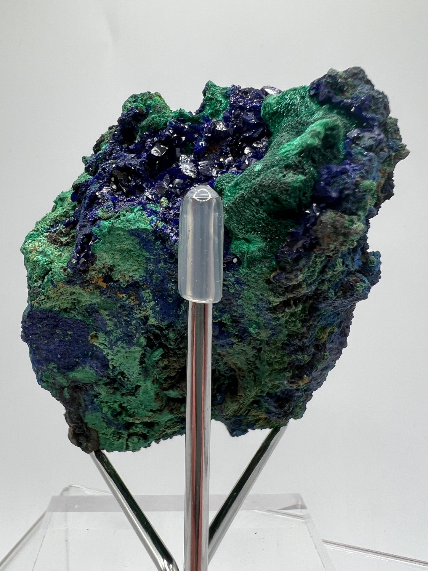 Azurite And Malachite Specimen. Stunning High Quality Azurite Crystals. Beautiful Multi Mineral Cluster.