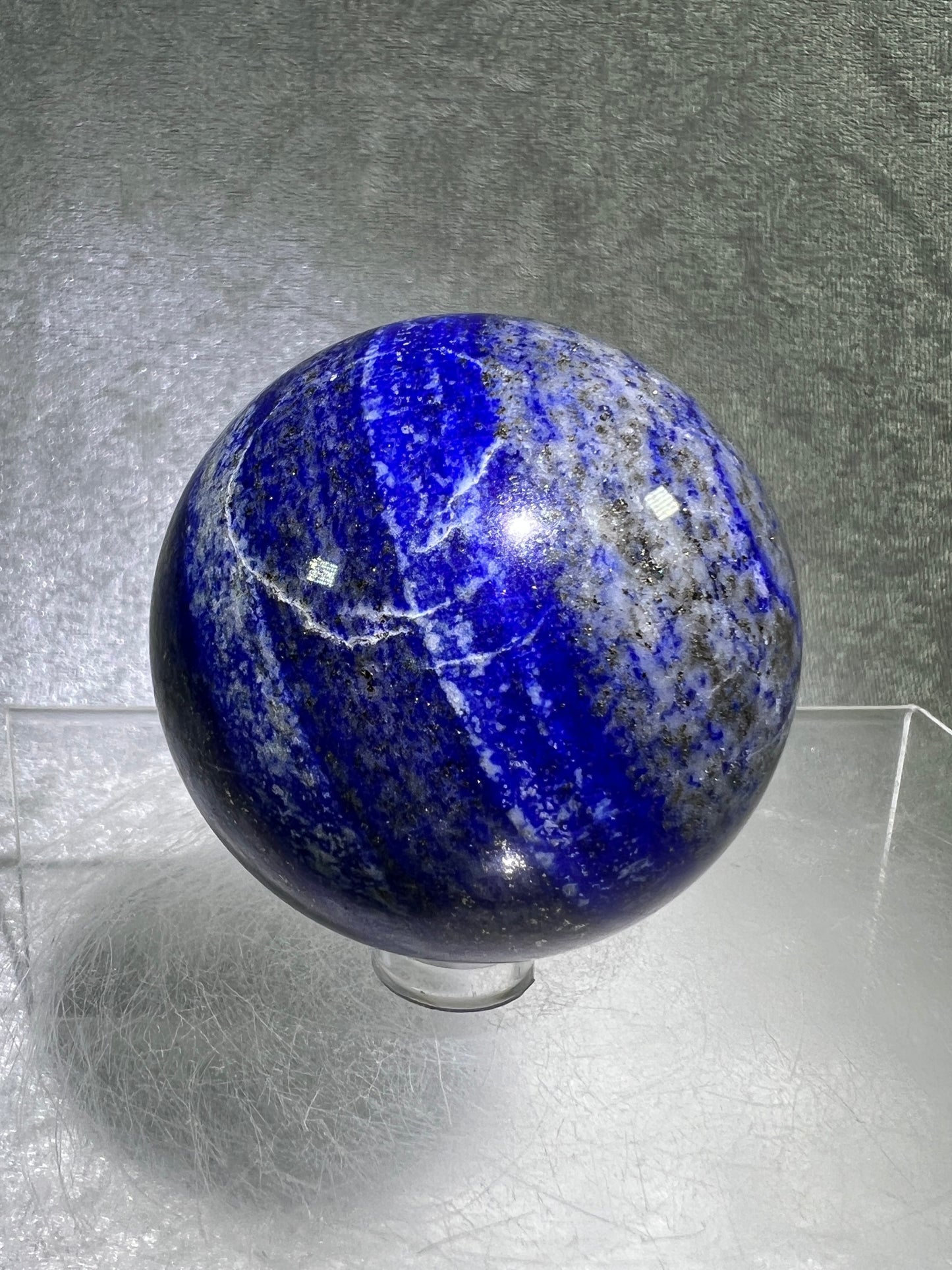 Lapis Lazuli Crystal Sphere. 59mm. Very High Quality Crystal. Stunning Bright Blue With Gorgeous Pyrite