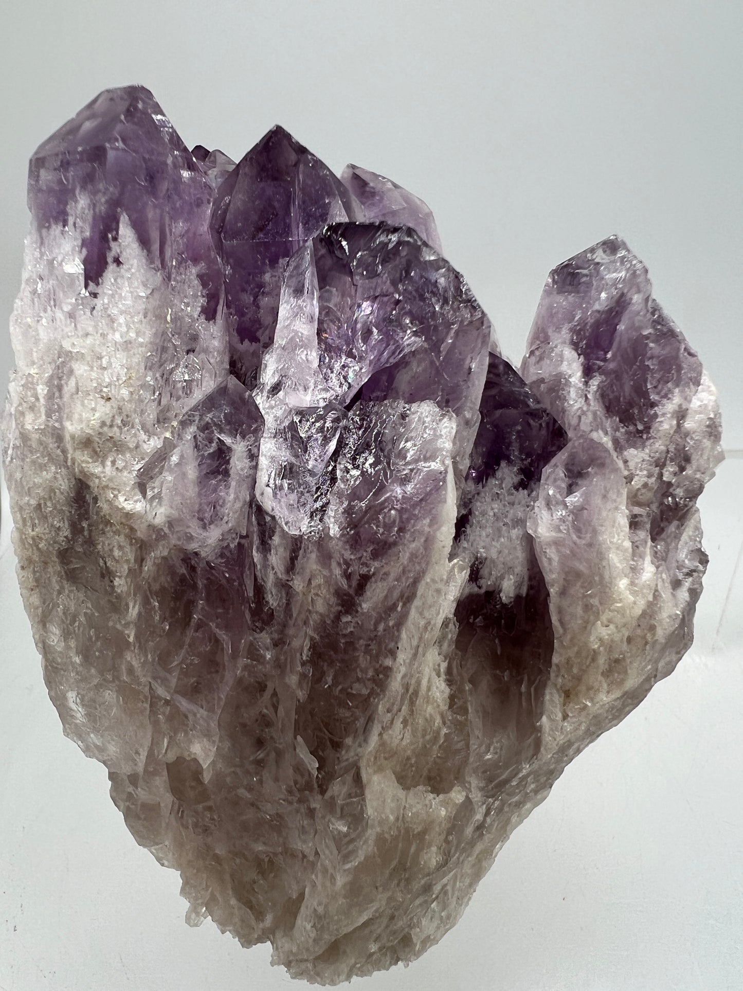 Sugar Amethyst Cluster. Beautiful Shades Of Lavender With White Druzy Quartz. Beautiful Rare Amethyst Specimen From Zambia