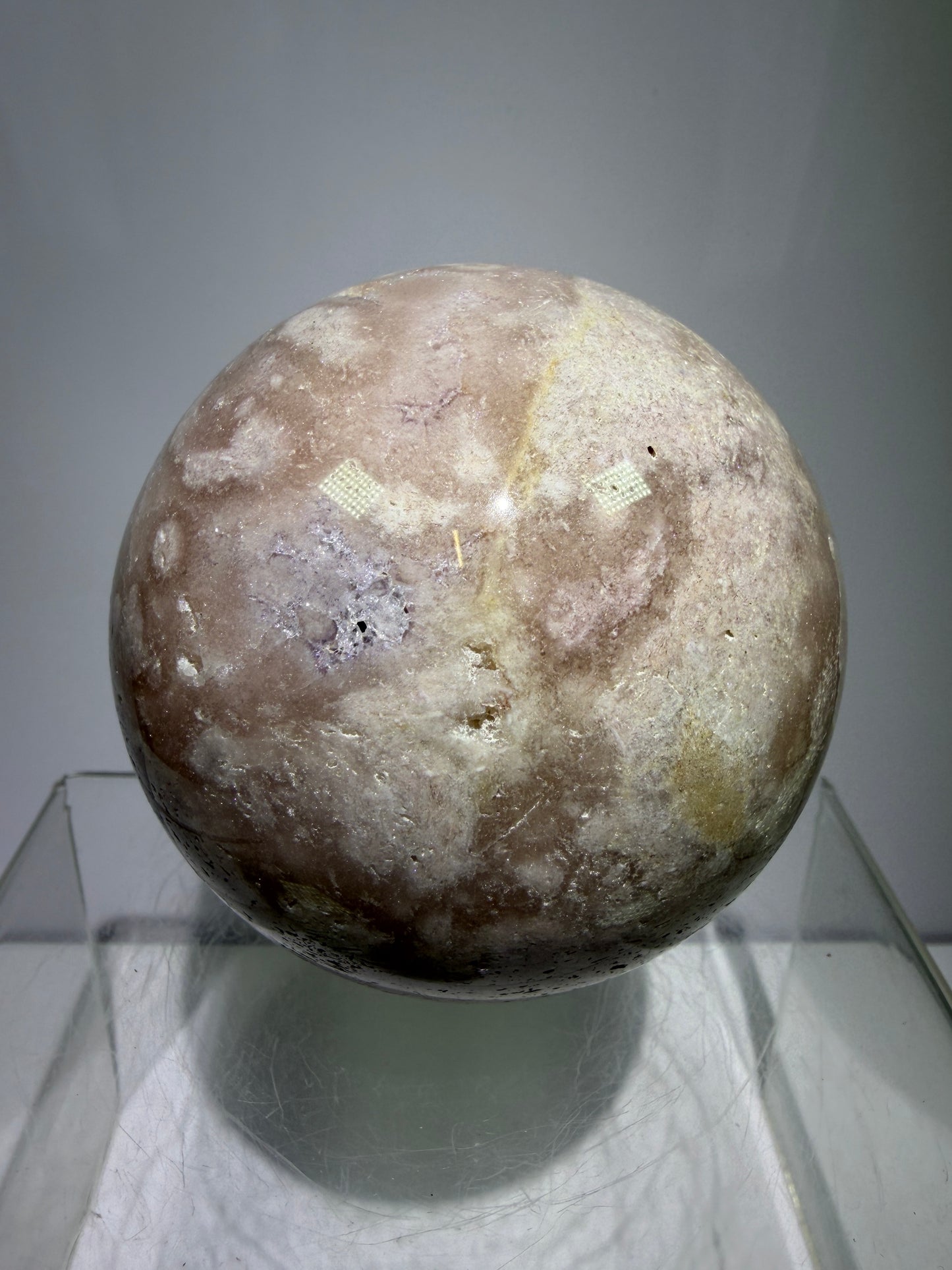 Pink Amethyst Crystal Sphere. 75mm. Gorgeous Druzy Amethyst And Flower Agate Sphere. Amazing Display Crystal.