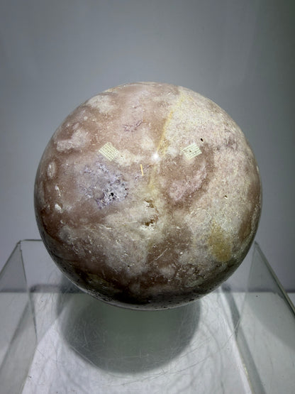 Pink Amethyst Crystal Sphere. 75mm. Gorgeous Druzy Amethyst And Flower Agate Sphere. Amazing Display Crystal.