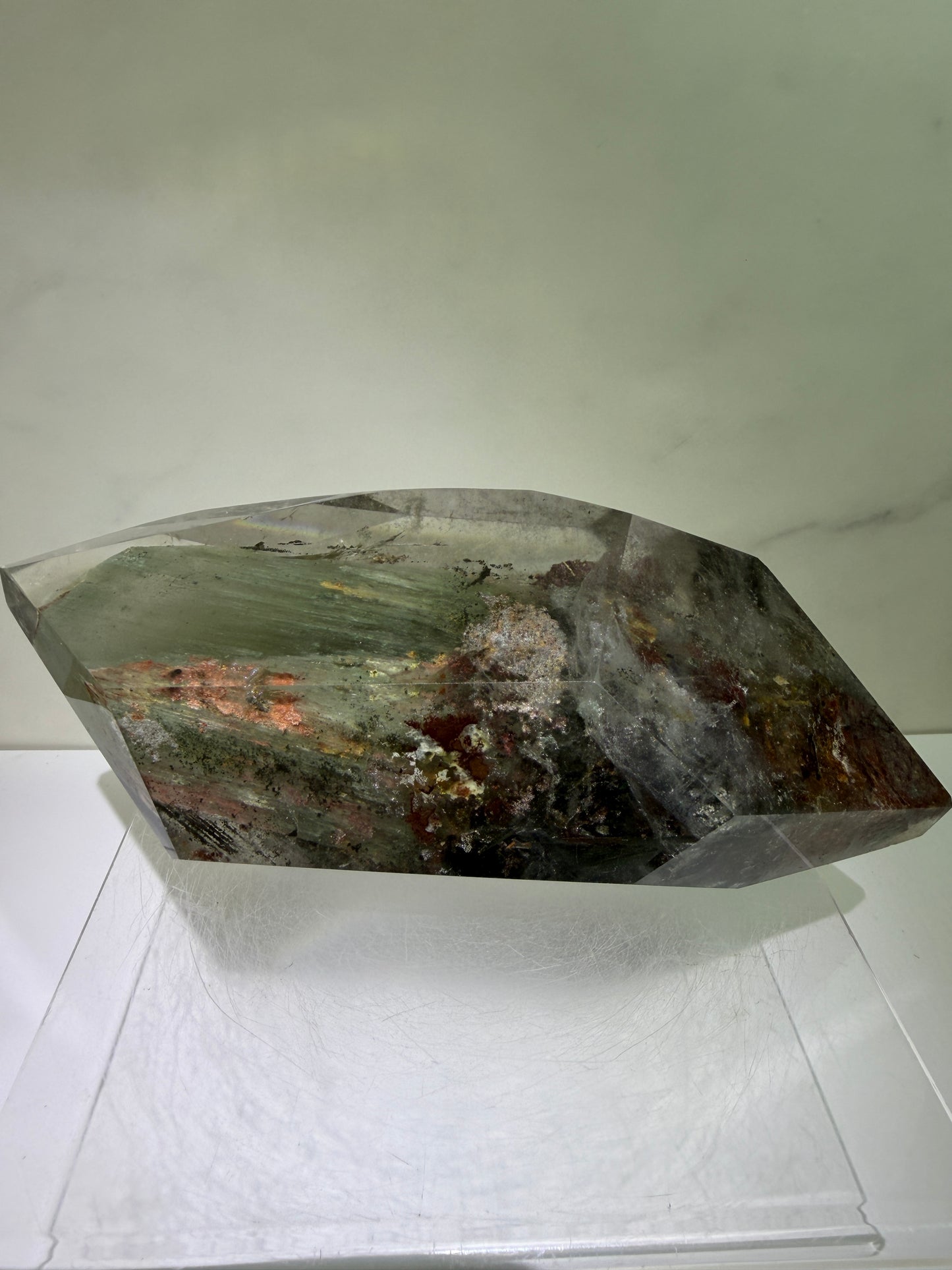 Garden Quartz Polished Freeform. Extra Large Four Seasons Landscape. High Quality Crystal. Very Full And Colorful.