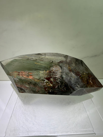 Garden Quartz Polished Freeform. Extra Large Four Seasons Landscape. High Quality Crystal. Very Full And Colorful.